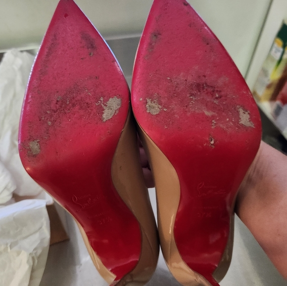 Christian louboutin Decollete 554 100 patent NUDE Size 37.5 - Picture 4 of 8